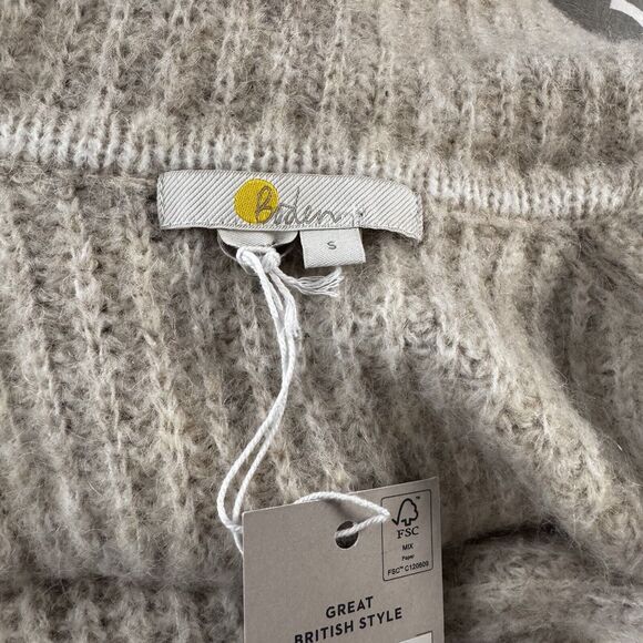 Boden Womens Fluffy Ribbed Wool Mohair Blend Duster Coatigan Size S NWT in Oat - Picture 6 of 8